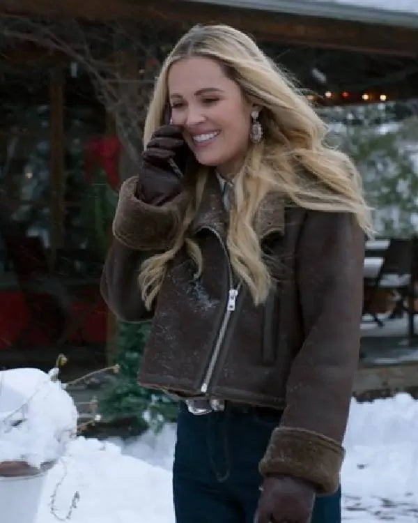 A Wild West Christmas Natalie Hall Brown Suede Jacket